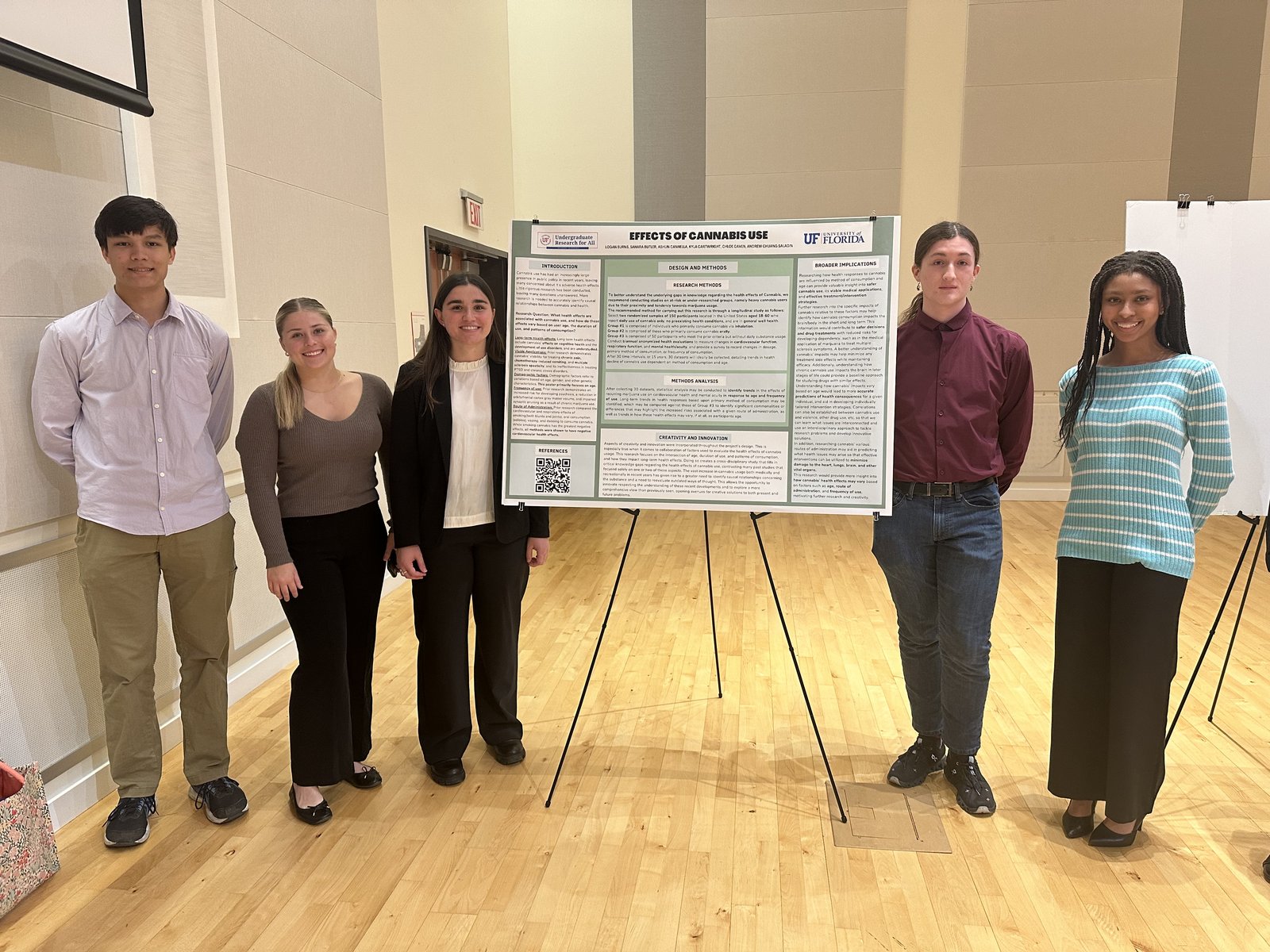 Research outline poster: the health effects of Cannabis across various health factors.